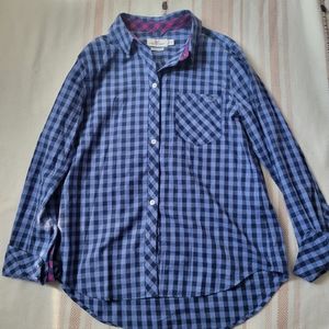 Like new! Vineyard Vines blue plaid button down cashmere women shirt  6